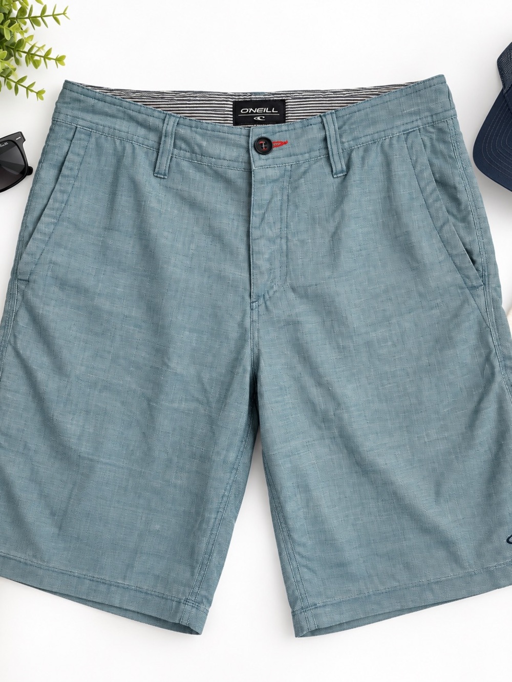 O’Neill Men’s Size 29 Blue Textured Chino Walking Shorts Surf Casual